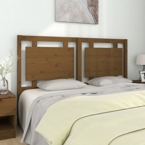Cabecero de cama madera maciza pino marrón miel 155.5x4x100 cm D