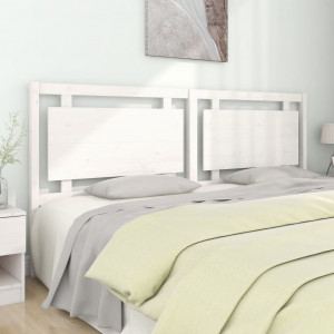 Cabecero de cama madera maciza de pino blanco 205.5x4x100 cm D