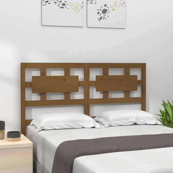 Cabeça de cama madeira maciça pinheiro marrom mel 185.5x4x100 cm D