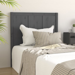 Cabecero de cama madera maciza de pino gris 80.5x4x100 cm D