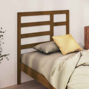 Cabecero de cama madera maciza de pino marrón miel 81x4x104 cm D