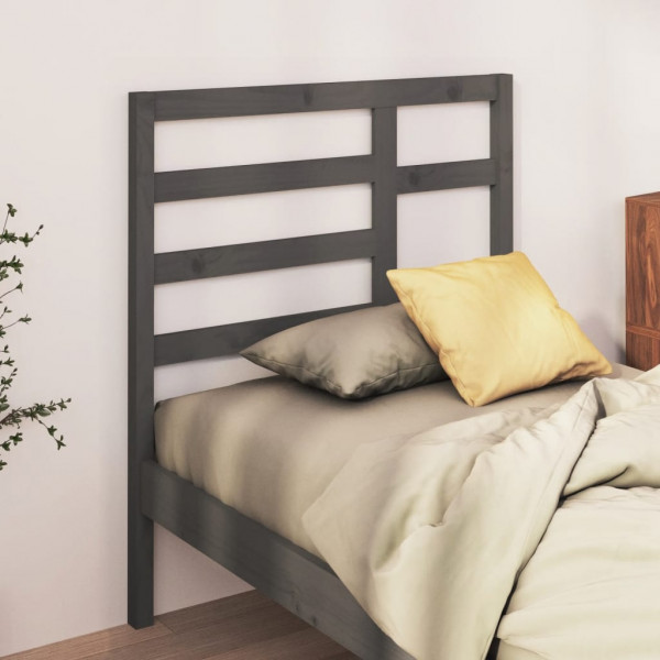 Cabecero de cama madera maciza de pino gris 106x4x104 cm D