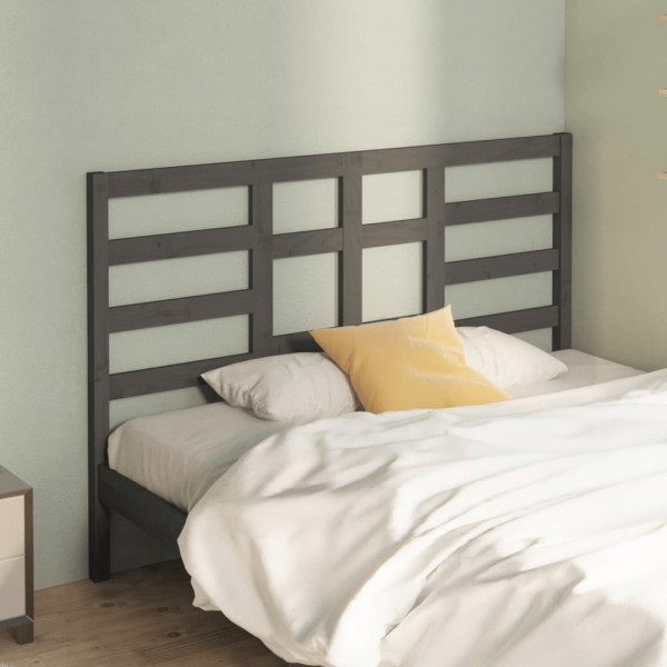 Cabeça de cama madeira maciça de pinho cinza 126x4x104 cm D
