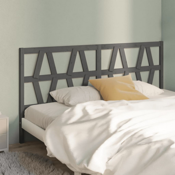 Cabeceira de cama em madeira de pinho maciça cinza 206x4x100 cm D