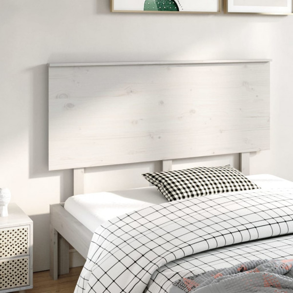Cabecero de cama madera maciza de pino blanco 144x6x82.5 cm D