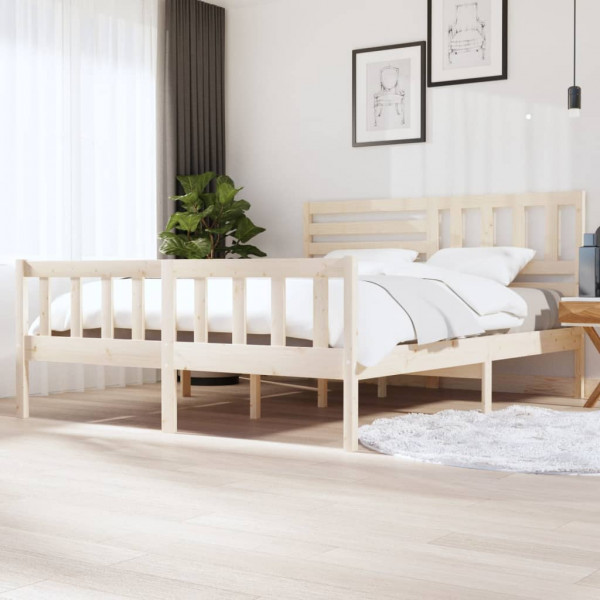 Estructura de cama de madera maciza 180x200 cm D