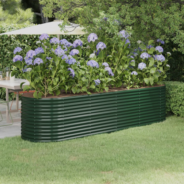 Jardinera de acero con recubrimiento en polvo verde 296x80x68cm D