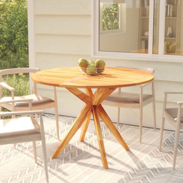 Mesa de jardín madera maciza de acacia 110x110x75 cm Mesa de jardín madera maciza de acacia 110x110x75 cm D
