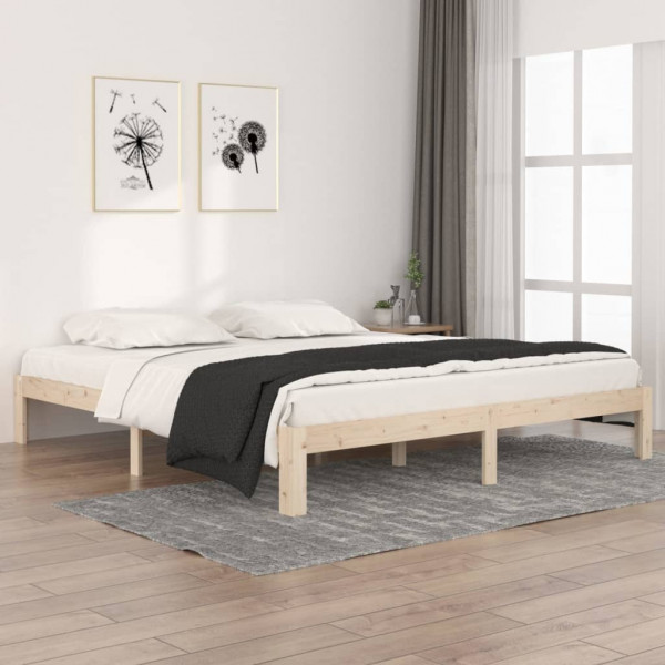 Estrutura de cama em madeira maciça Super King 180x200 cm D
