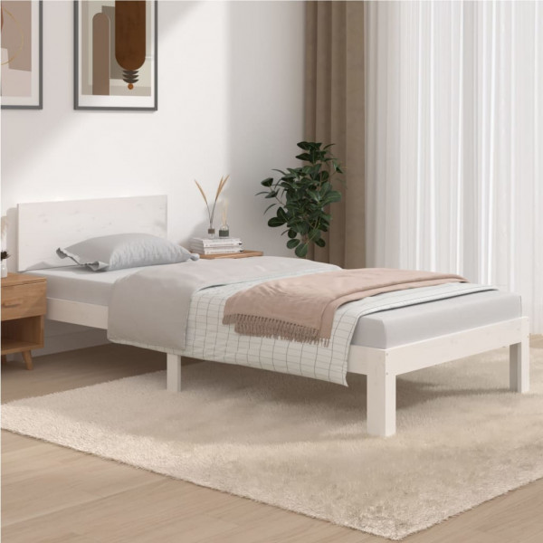 Estrutura de cama em madeira maciça de pinho branco 90x200 cm D