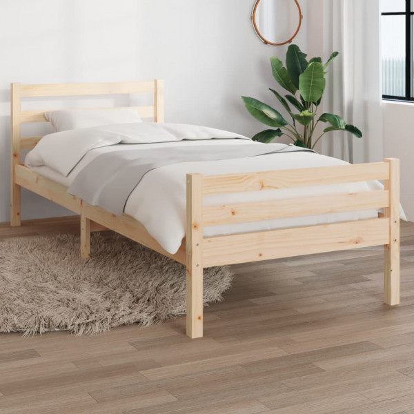 Estrutura de cama individual em madeira maciça 75x190 cm D