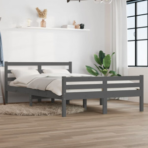 Estructura cama madera con somier 160x200