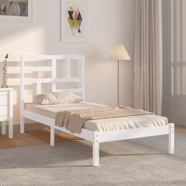 Estrutura de cama em madeira maciça de pinho branco 90x200 cm D