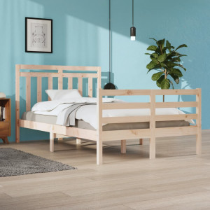 Estructura de cama madera maciza 120x200 cm D
