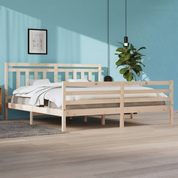 Estrutura de cama de madeira maciça 200x200 cm D