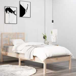 Estructura de cama de madera maciza 100x200 cm D