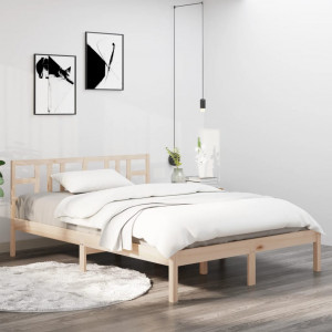 Estructura de cama de madera maciza de pino 120x200 cm D