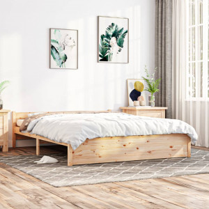 Estructura de cama madera maciza 150x200 cm D