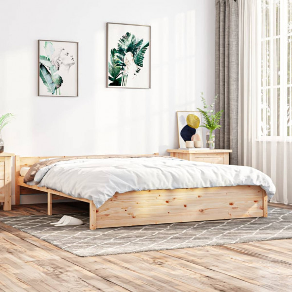 Estrutura de cama em madeira maciça 200x200 cm D