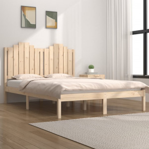 Estructura de cama de madera maciza de pino 160x200 cm D