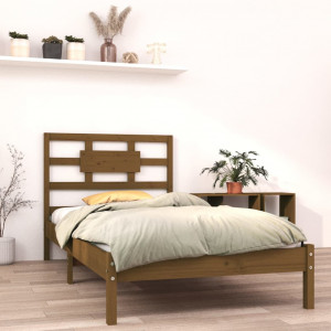 Estructura de cama madera maciza marrón miel 100x200 cm D