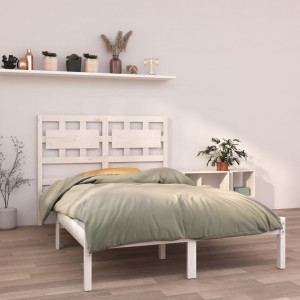 Estructura de cama madera maciza de pino blanca 120x200 cm D