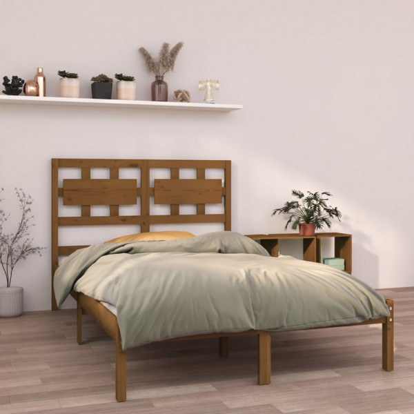 Estrutura de cama madeira maciça marrom mel 140x200 cm D