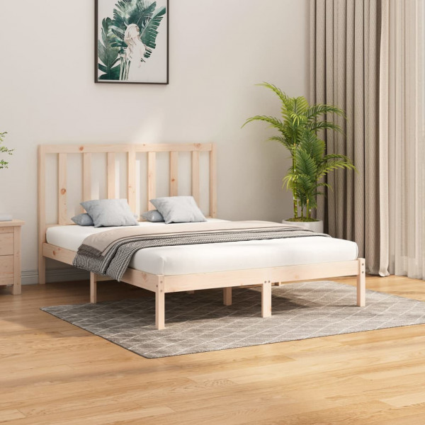 Estructura de cama de madera maciza 160x200 cm D
