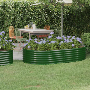 Jardinera arriate acero recubrimiento polvo verde 175x100x36 cm D