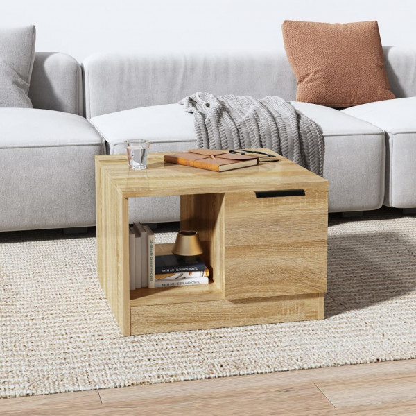 Mesa de centro madeira revestida de carvalho Sonoma 50x50x36 cm D
