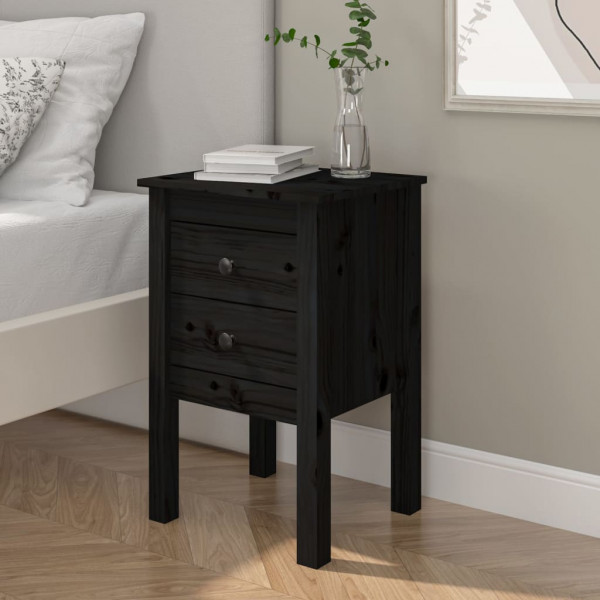 Mesa de cabeceira em madeira maciça de pinho preto 40x35x61,5 cm D