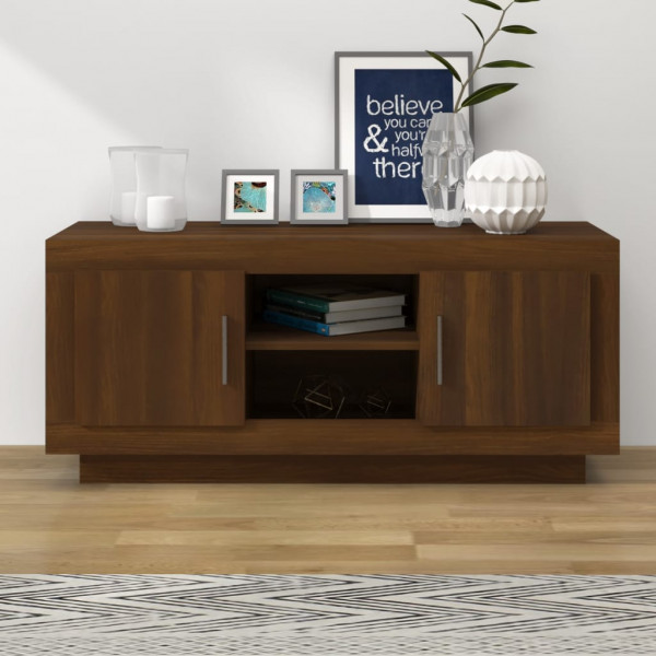 Mueble para TV madera contrachapada roble marrón 102x35x45 cm D