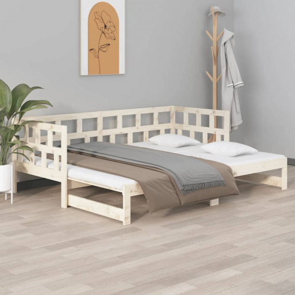 Sofá cama extraíble madera maciza de pino 2x(90x200) cm D