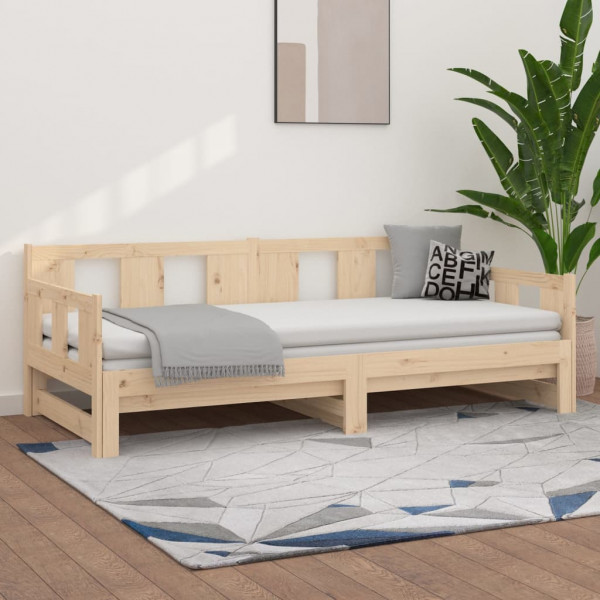 Sofá cama removível madeira maciça de pinho 2x80x200 cm D