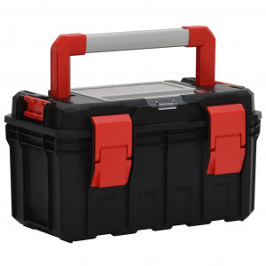 Caixa de ferramentas preta e vermelha 45x28x26,5 cm D