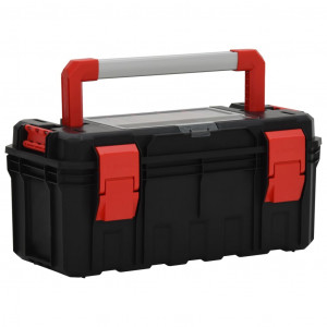 Caixa de ferramentas preta e vermelha 55x28x26,5 cm D