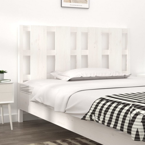 Cabecero de cama madera maciza de pino blanco 125.5x4x100 cm D