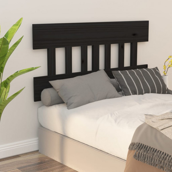 Cabecero de cama madera maciza de pino negro 123.5x3x81 cm D