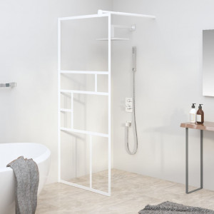 Mampara de ducha accesible vidrio ESG blanco 90x195 cm D