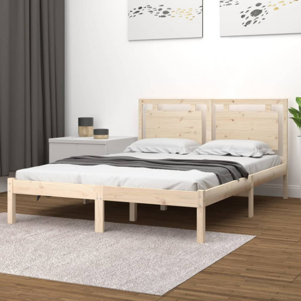 Estrutura de cama de madeira maciça 160x200 cm D