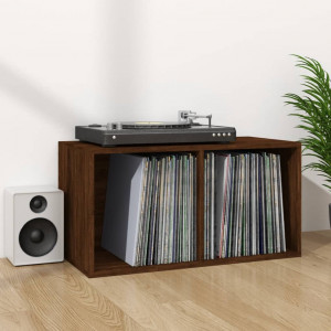 Caixa de disco de vinil em compensado marrom 71x34x36 cm D