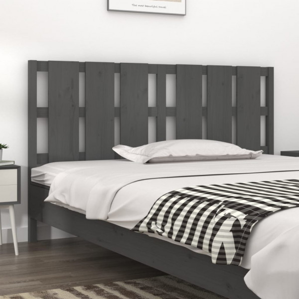 Cabeça de cama madeira maciça de pinho cinza 165.5x4x100 cm D