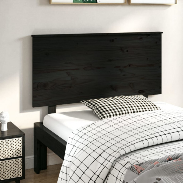 Cabeceira de cama em madeira maciça de pinho preto 124x6x82,5 cm D
