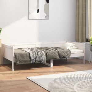 Sofá cama madeira maciça de pinho branco 90x190 cm D