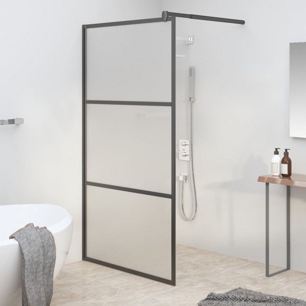 Mampara ducha accesible vidrio ESG esmerilado negro 115x195 cm D