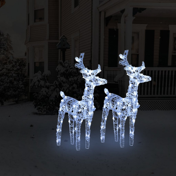 Rena de Natal 2 Pack 80 LED Acrílico Branco Frio D