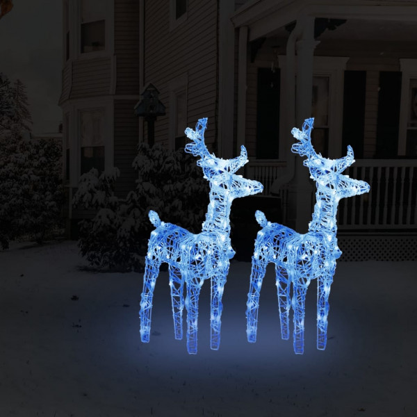 Renos de Navidad 2 unidades 80 LED acrílico azul D