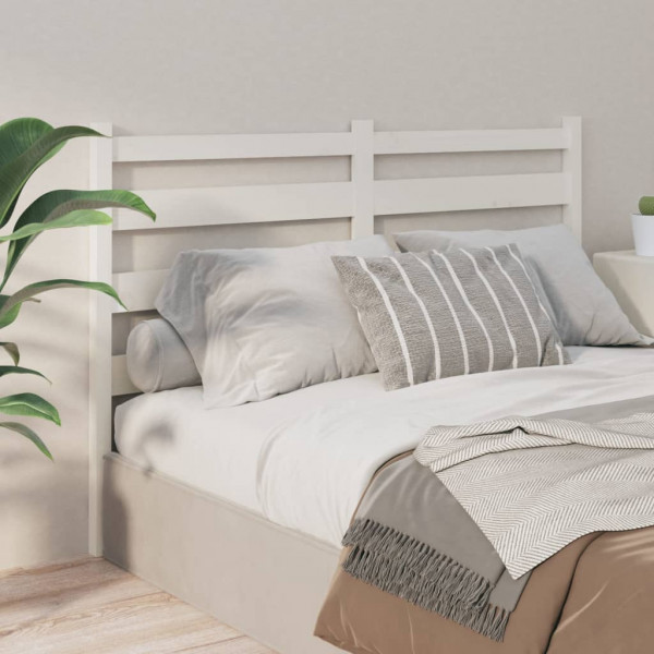 Cabeça de cama madeira maciça de pinho branco 206x4x100 cm D
