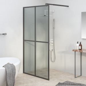 Mampara de ducha accesible vidrio templado oscuro 100x195 cm D