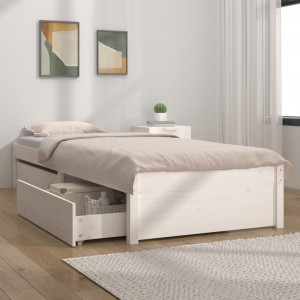 Estrutura de cama branca com gavetas 90x200 cm D